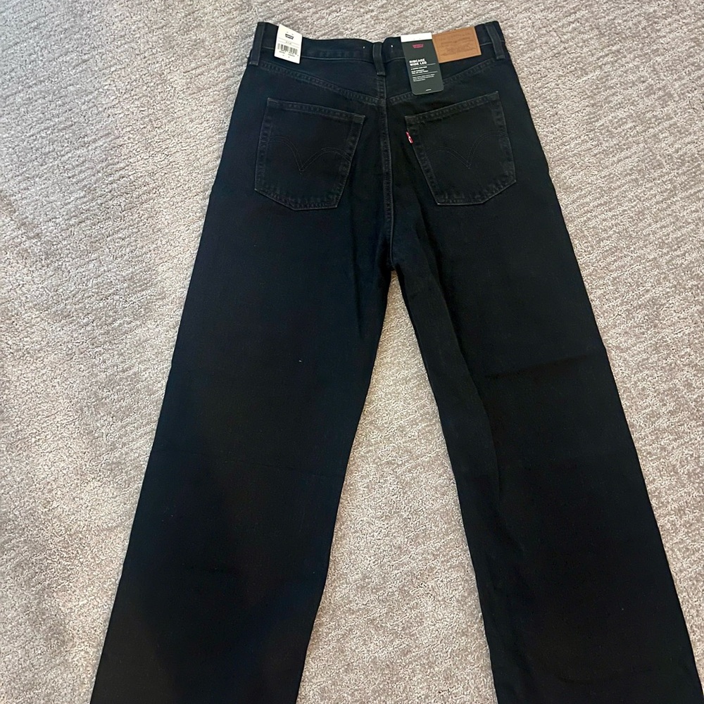 Levi's Black Wide Leg Flare Jeans